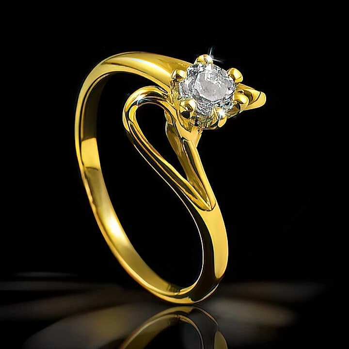 Годежен пръстен с топаз 0,3 ct в жълто злато 585