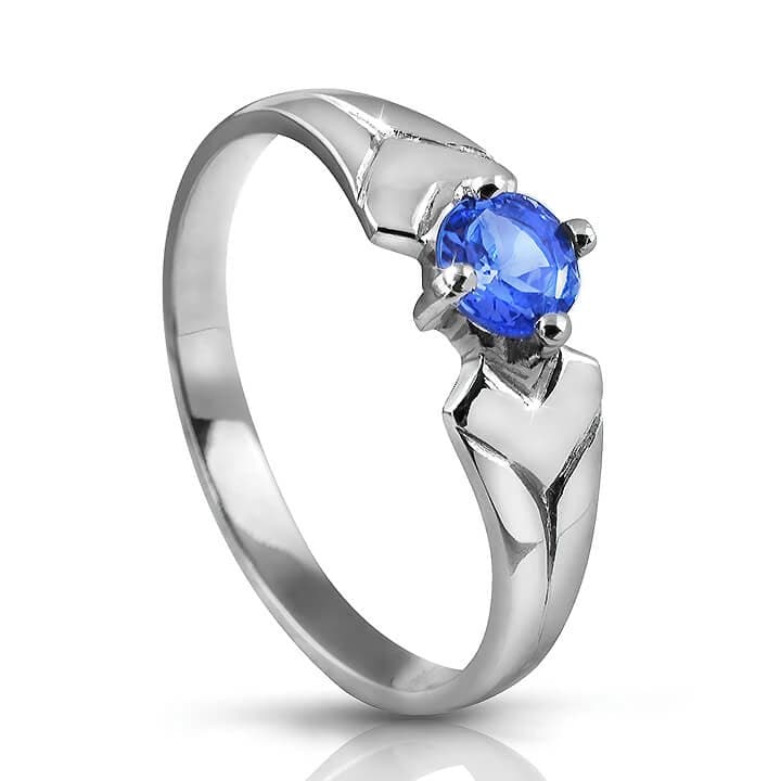 Годежен пръстен със сапфир 0,33 ct в бяло злато 585