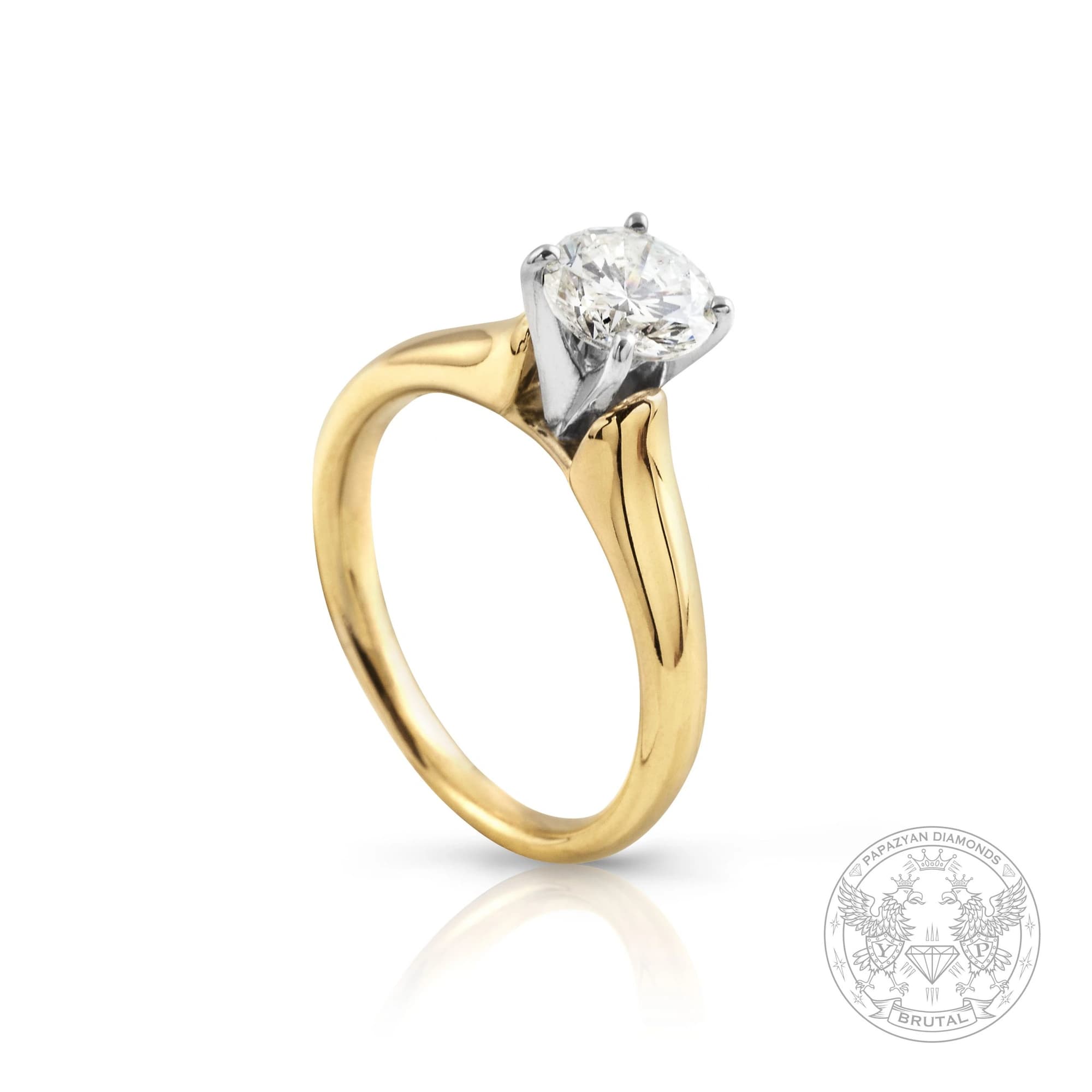 Годежен пръстен с диамант 1,1 ct в бяло злато 585