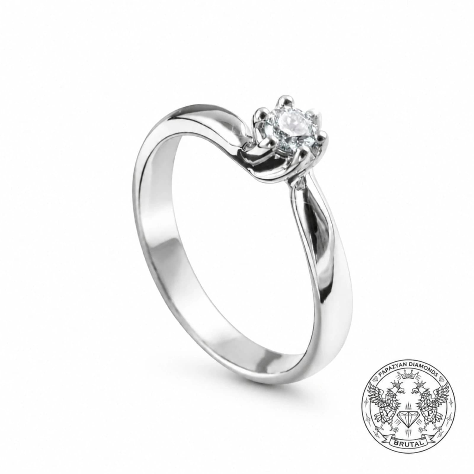 Годежен пръстен с диамант 0,19 ct в бяло злато 585