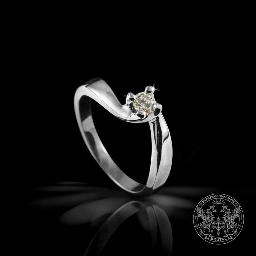 Годежен пръстен с диамант 0,2 ct в бяло злато 585