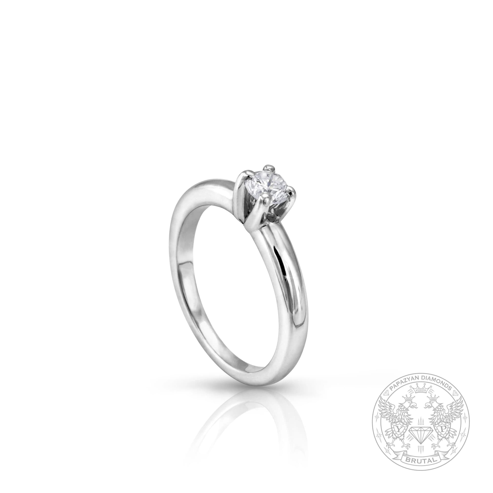 Годежен пръстен с диамант 0,22 ct в бяло злато 750