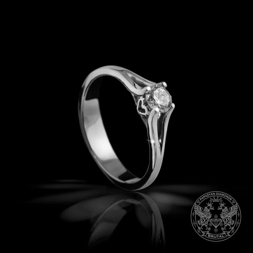 Годежен пръстен с диамант 0,325 ct в бяло злато 585