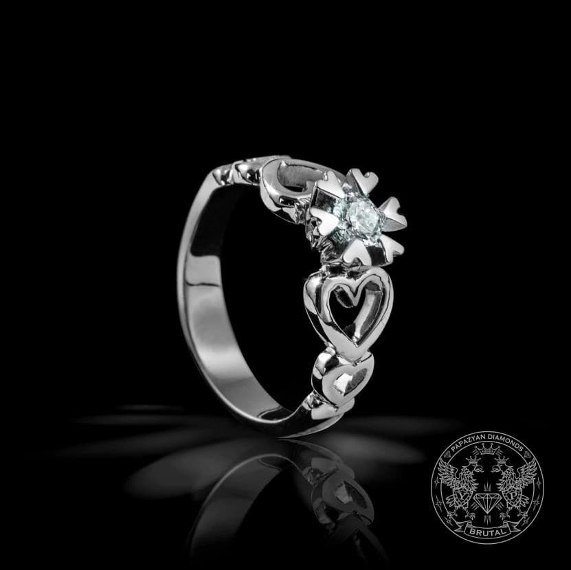 Годежен пръстен с диамант 0,185 ct в злато 750