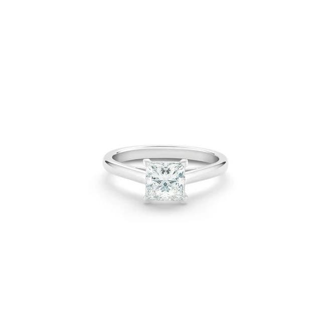 Годежен пръстен с диамант Princess 1,5 ct в бяло злато 750 — GIA сертифициран