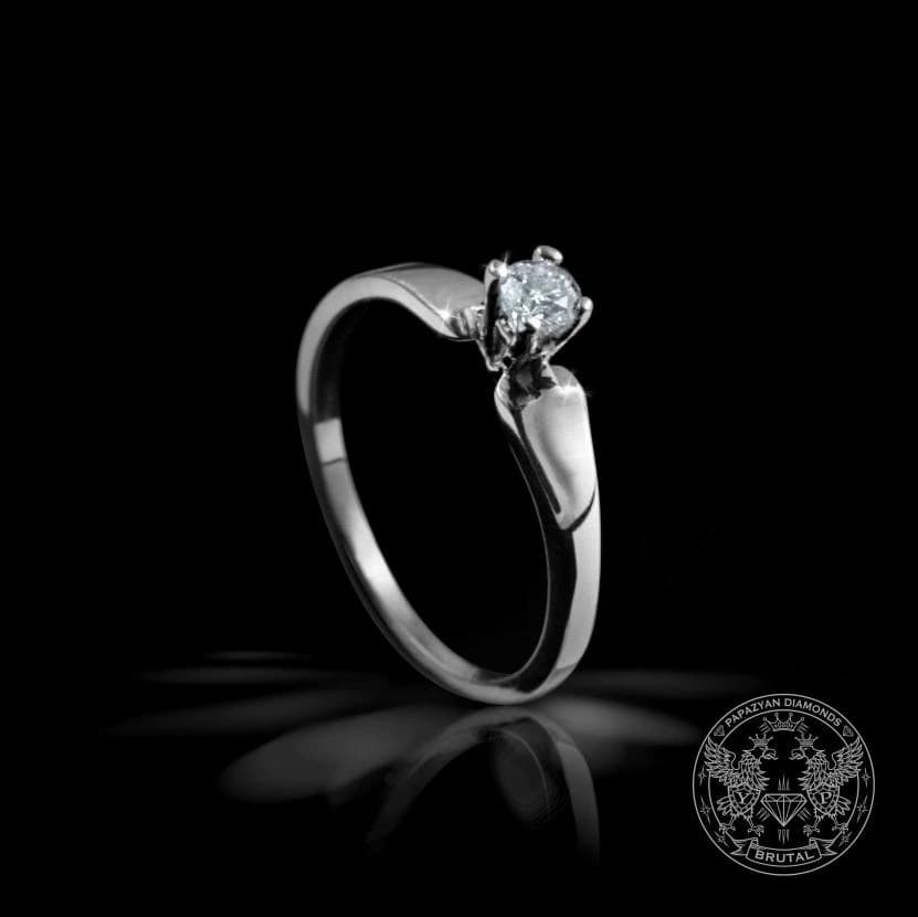 Годежен пръстен с диамант 0,135 ct в бяло злато 585