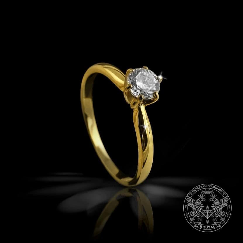 Годежен пръстен с диамант 0,5 ct в жълто злато 585
