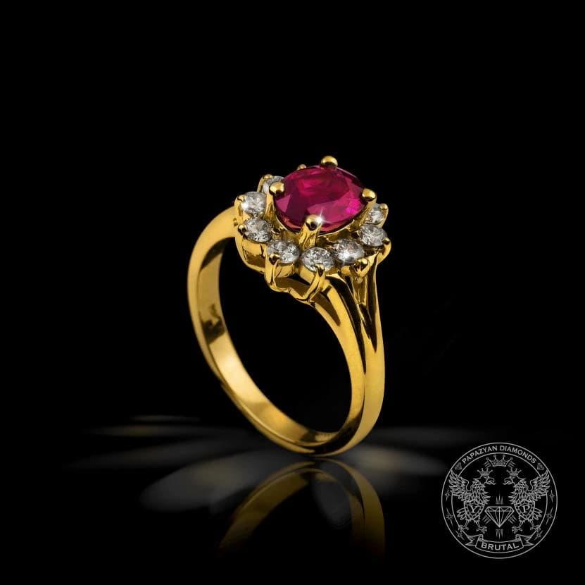 Годежен пръстен с диамант 1,57 ct в жълто злато 585