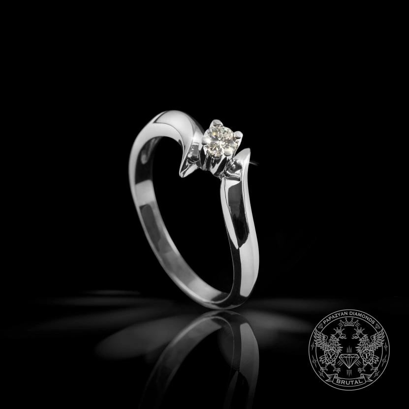 Годежен пръстен с диамант 0,07 ct в жълто злато 585 — снимка 1