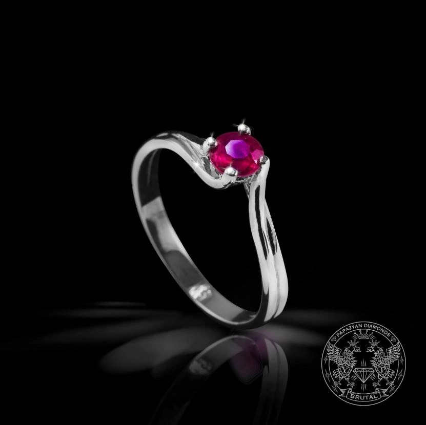 Годежен пръстен с рубин 0,456 ct в жълто злато 585 — снимка 1