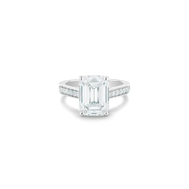 Годежен пръстен с изумруд Emerald 3,58 ct и странични брилянти 0,26 ct в бяло злато 750 — GIA сертифициран — снимка 1