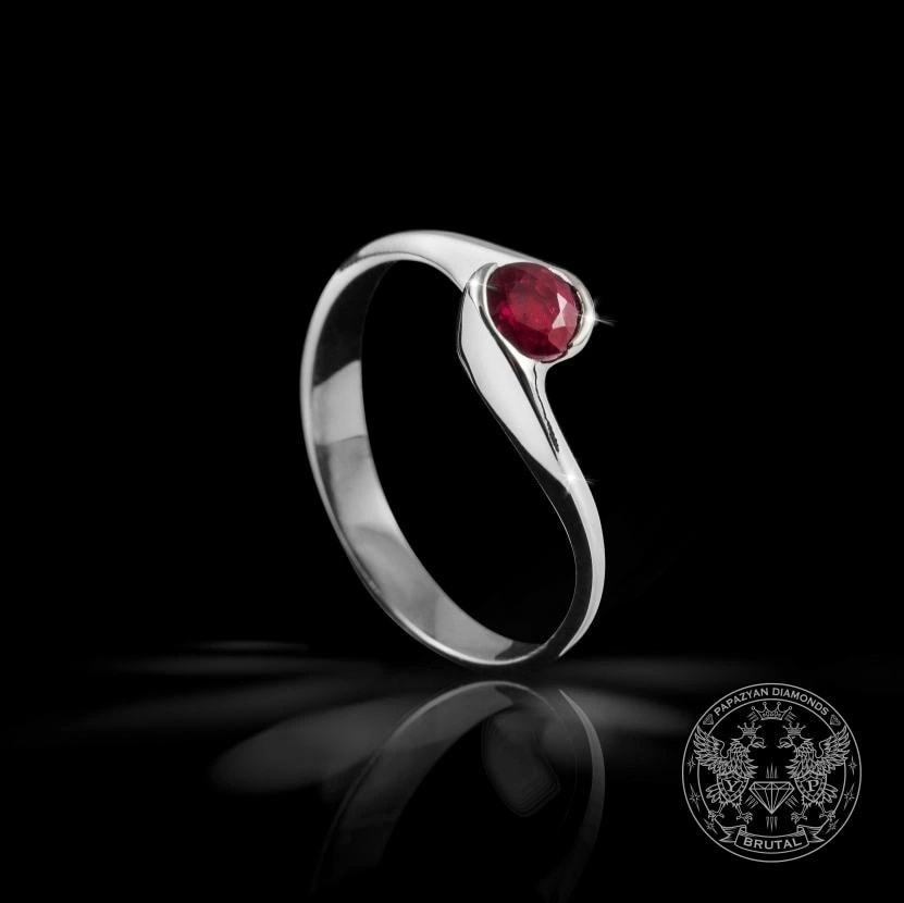 Годежен пръстен с рубин 0,425 ct в злато 585 — снимка 1