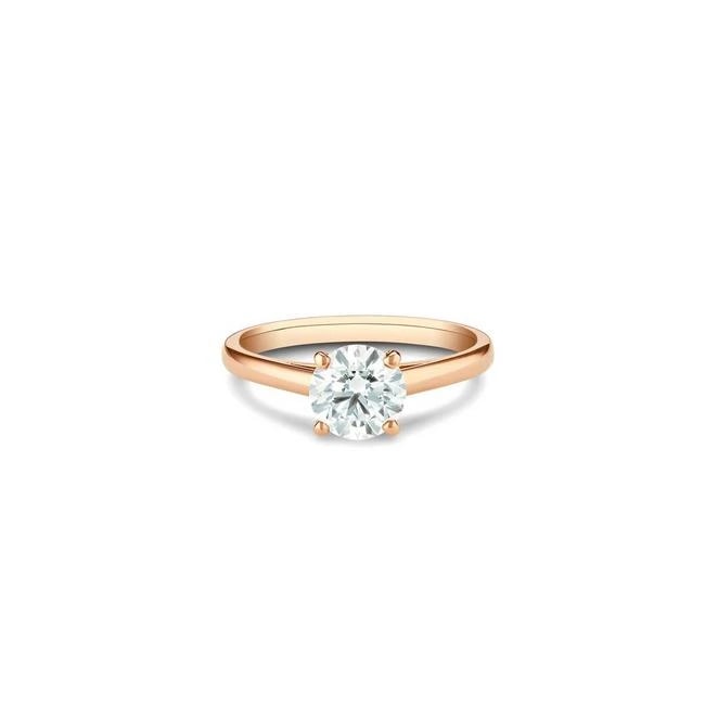Годежен пръстен с диамант 1,04 ct в розово злато 750 — GIA сертифициран — снимка 1