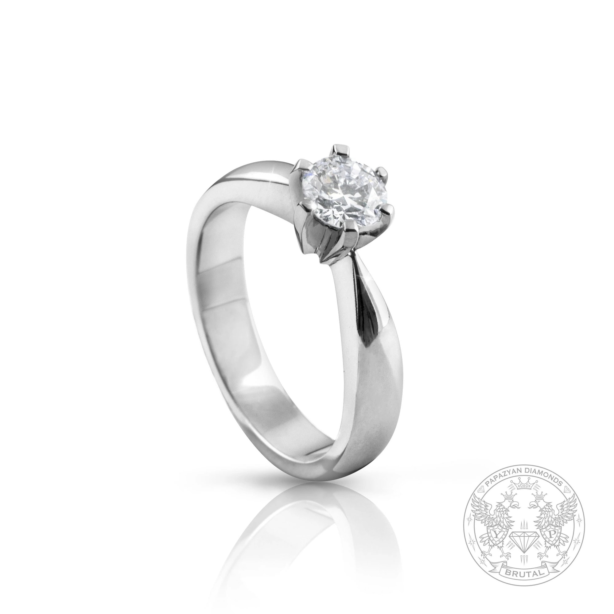 Годежен пръстен с диамант 0,443 ct в бяло злато 585 — снимка 1