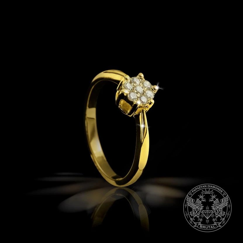 Годежен пръстен с диамант 0,14 ct в злато 585 — снимка 1