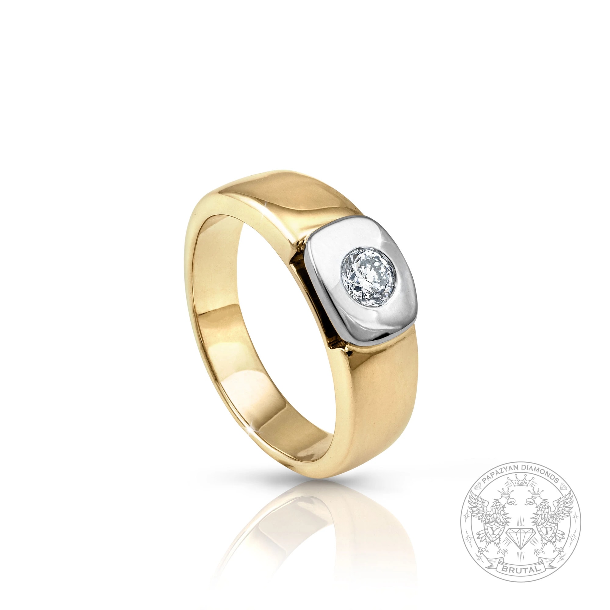 Годежен пръстен с диамант 0,22 ct в бяло злато 750 — снимка 1