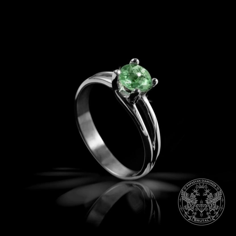 Годежен пръстен с изумруд 0,41 ct в жълто злато 585 — снимка 1