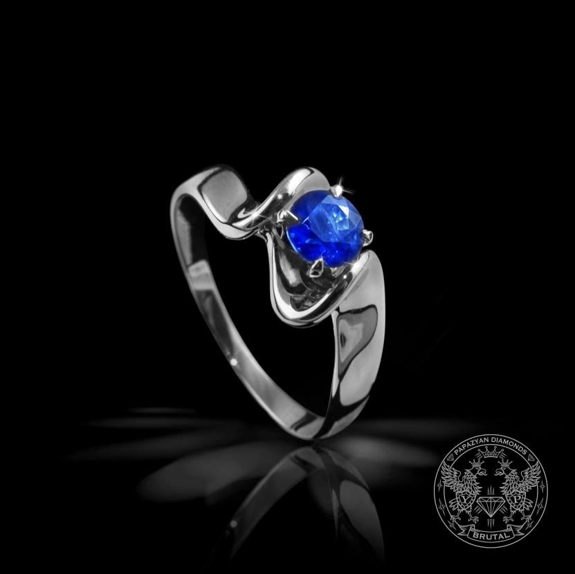 Годежен пръстен със сапфир 0,71 ct в жълто злато 585 — снимка 1