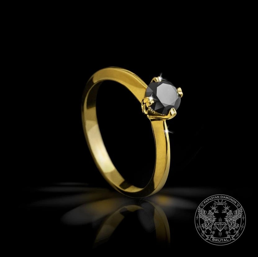 Годежен пръстен с диамант 0,61 ct в жълто злато 585 — снимка 1