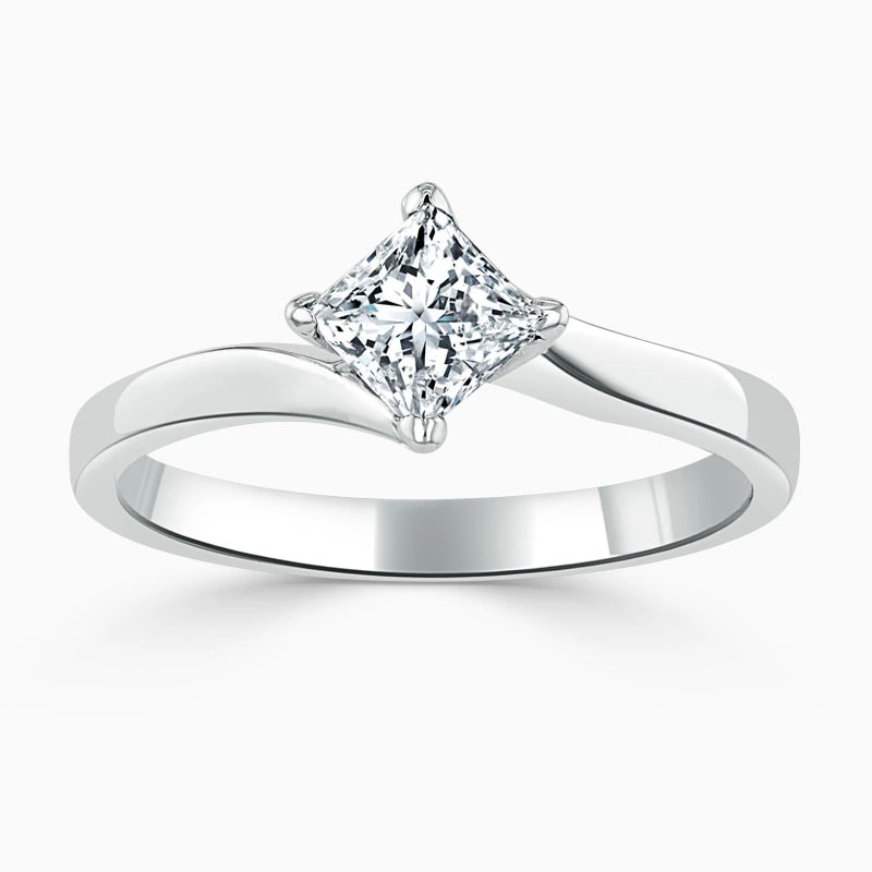 Годежен пръстен с диамант 0,5 ct в бяло злато 585 — снимка 1