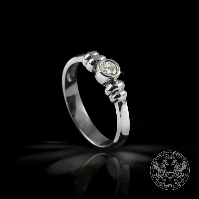 Годежен пръстен с диамант 0,134 ct в злато 585 — снимка 1