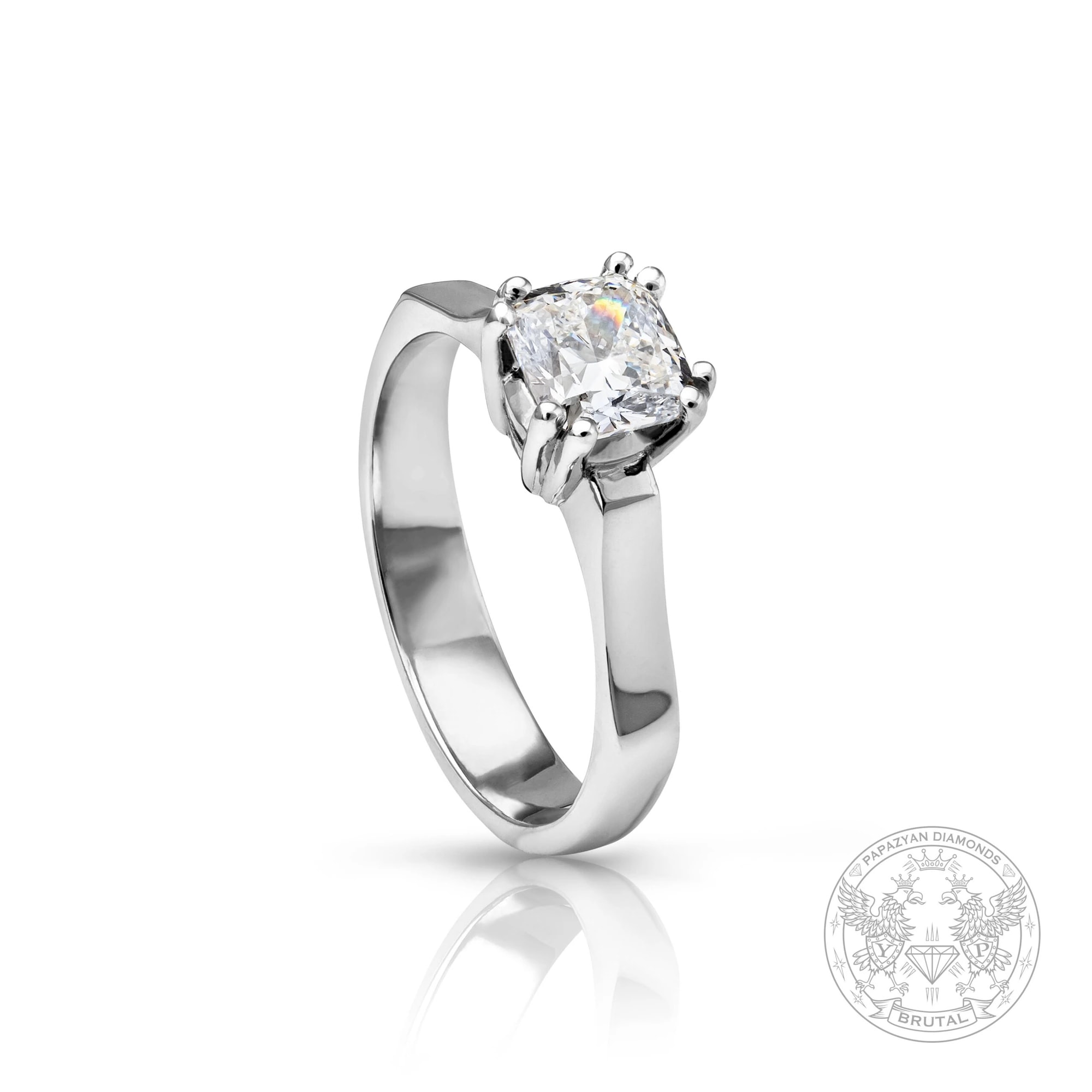 Годежен пръстен с диамант 0,9 ct в бяло злато 585 — снимка 1