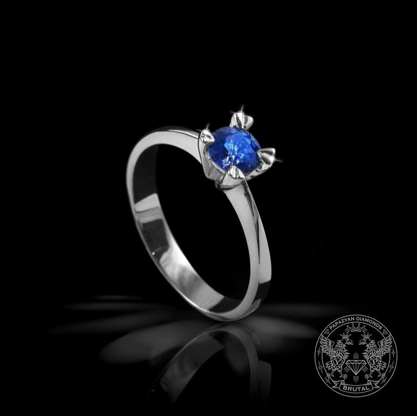 Годежен пръстен с танзанит 0,5 ct в бяло злато 585 — снимка 1