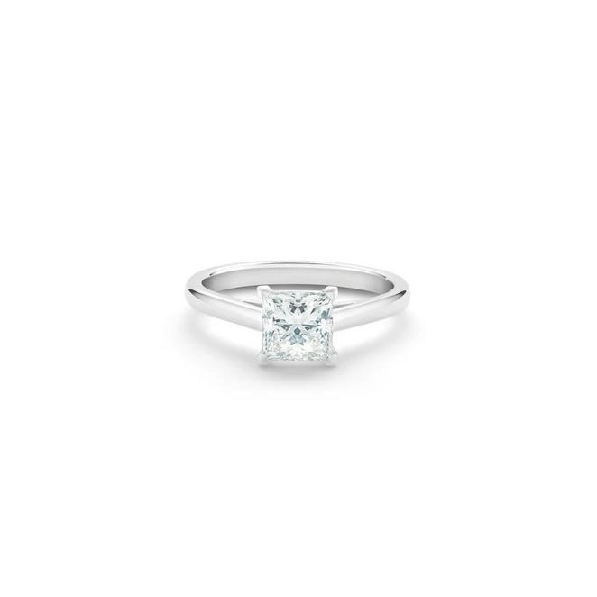 Годежен пръстен с диамант Princess 1,5 ct в бяло злато 750 — GIA сертифициран — снимка 1