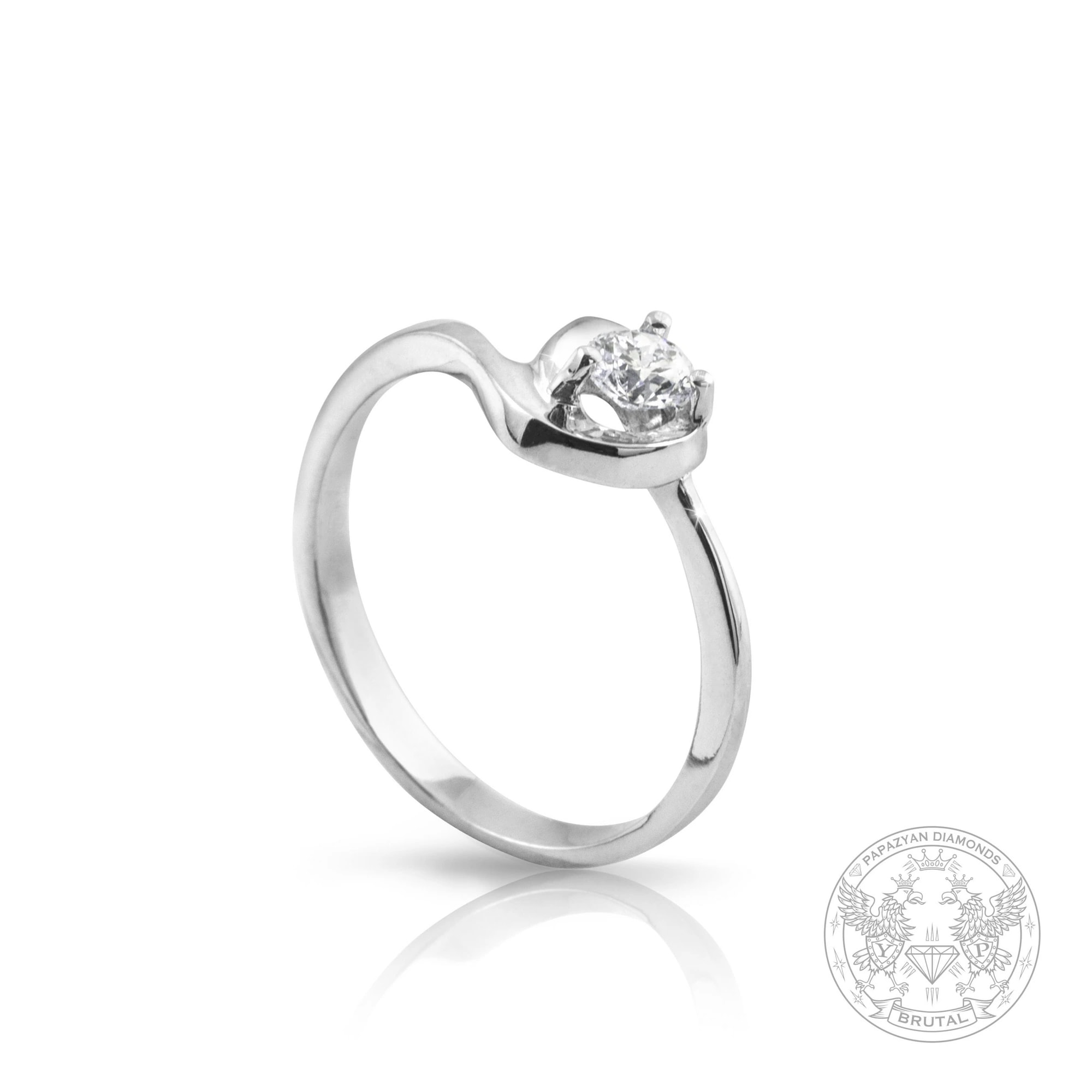 Годежен пръстен с диамант Heart 0,3 ct в бяло злато 585 — снимка 1