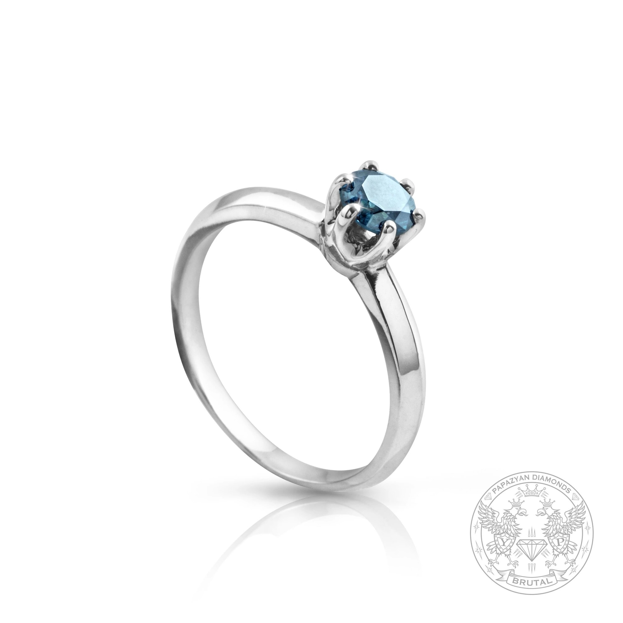 Годежен пръстен с диамант 0,507 ct в бяло злато 585 — снимка 1