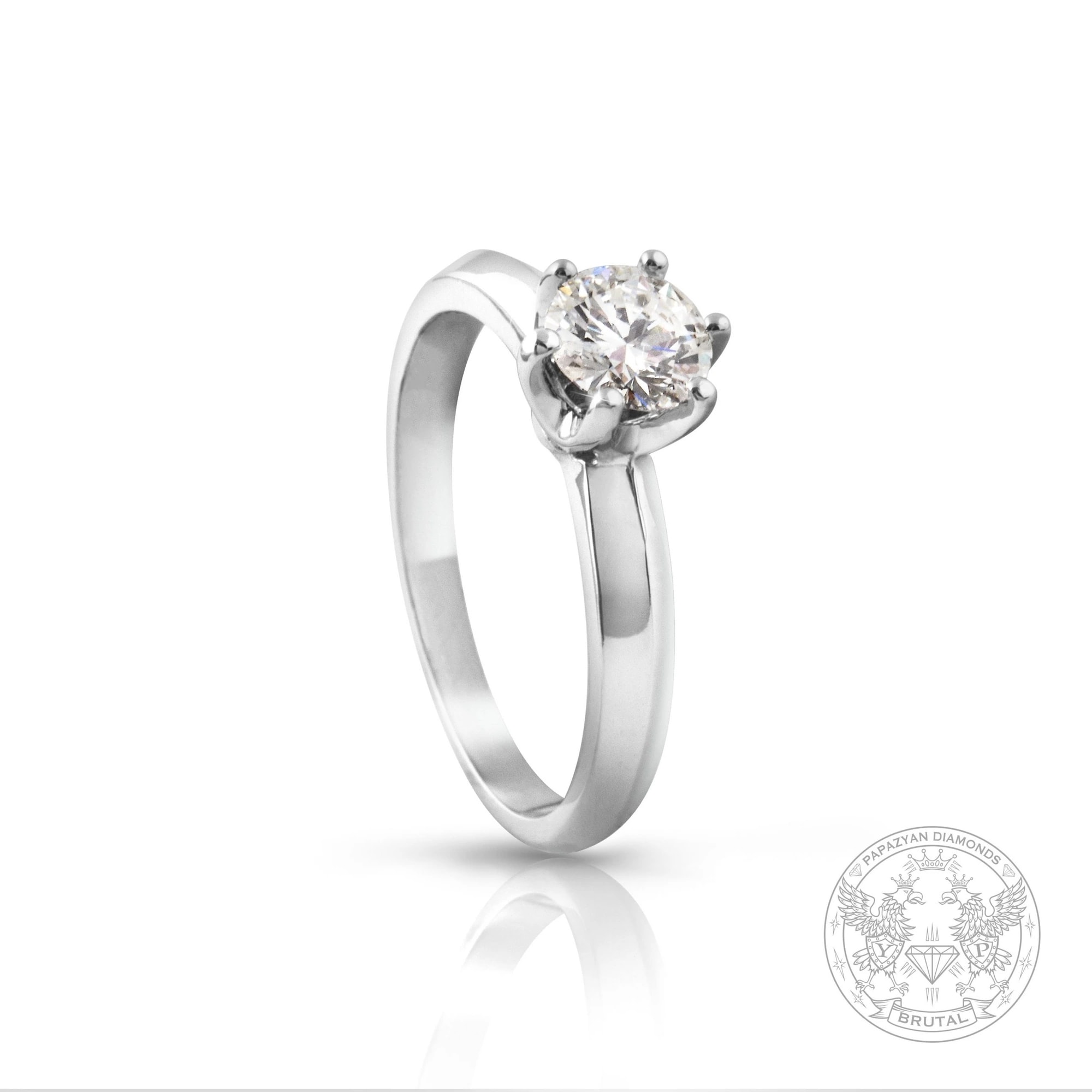 Годежен пръстен с диамант 0,4 ct в бяло злато 585 — снимка 1