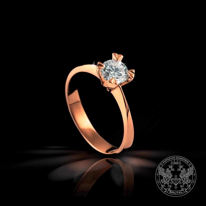 Годежен пръстен с диамант 0,507 ct в розово злато 585 — снимка 1
