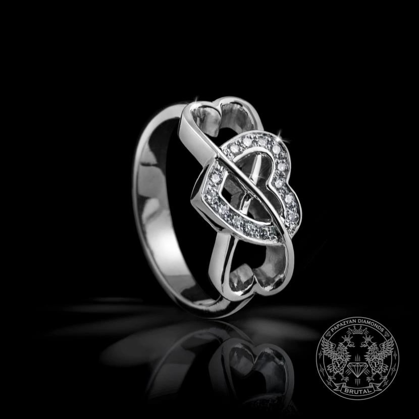 Годежен пръстен с диамант 0,12 ct в бяло злато 585 — снимка 1