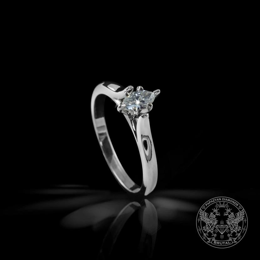 Годежен пръстен с диамант 0,25 ct в злато 585 — снимка 1