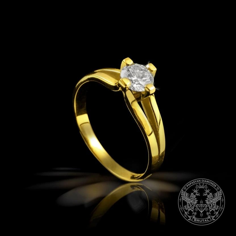 Годежен пръстен с диамант 0,43 ct в злато 585 — снимка 1