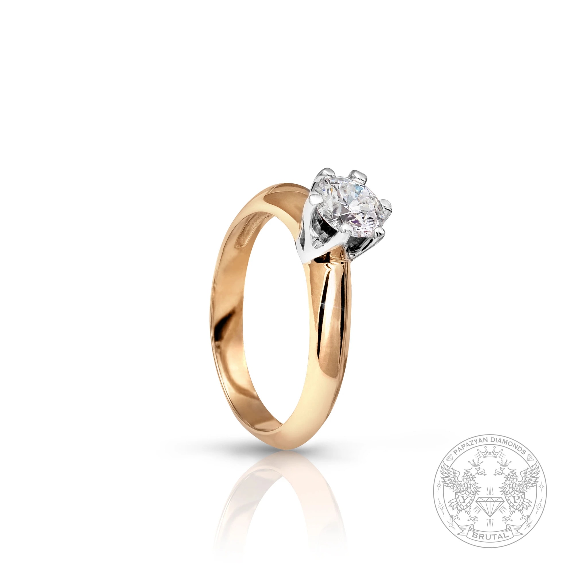 Годежен пръстен с диамант 0,52 ct в розово злато 750 — GIA сертифициран — снимка 1