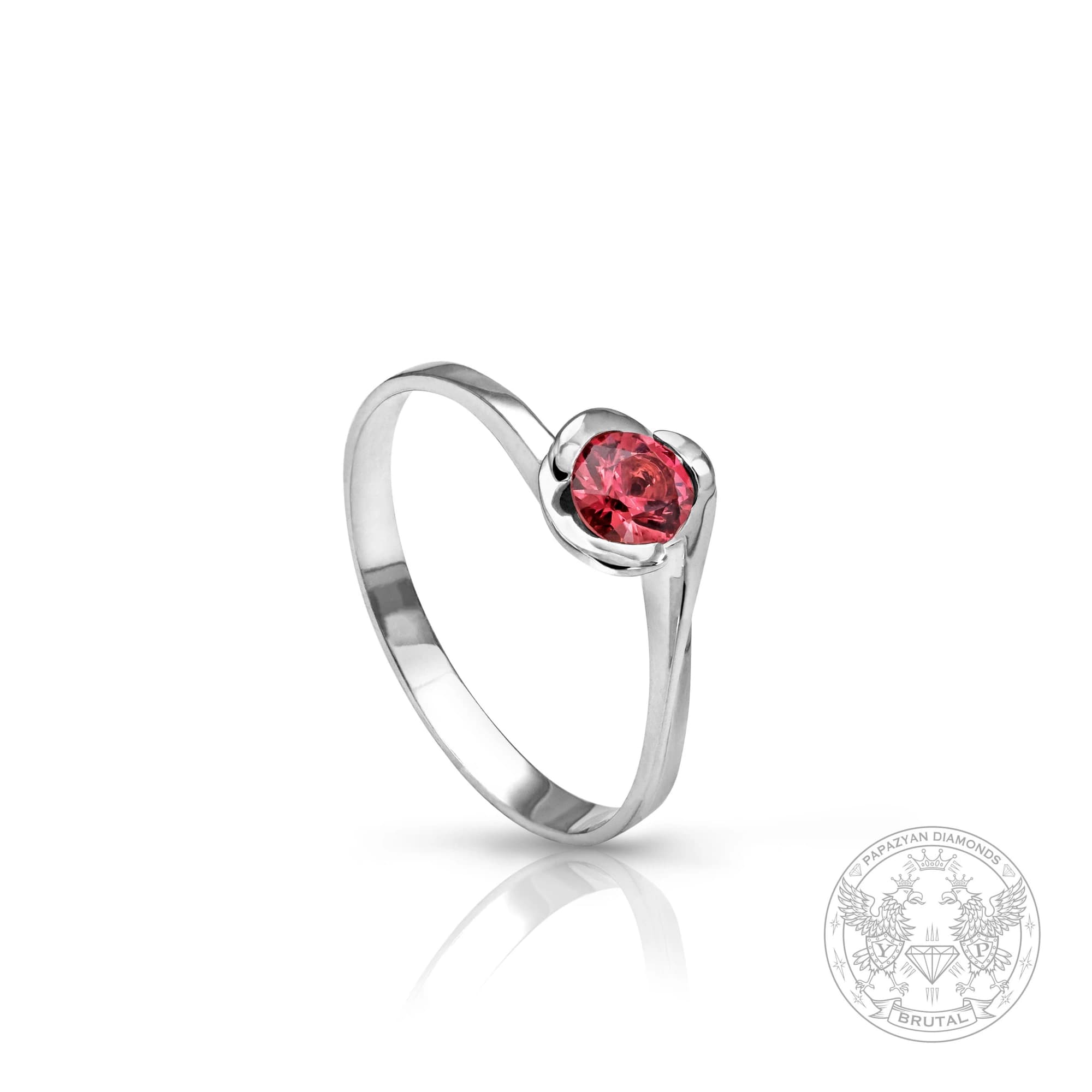 Годежен пръстен с шпинел 0,3 ct в бяло злато 585