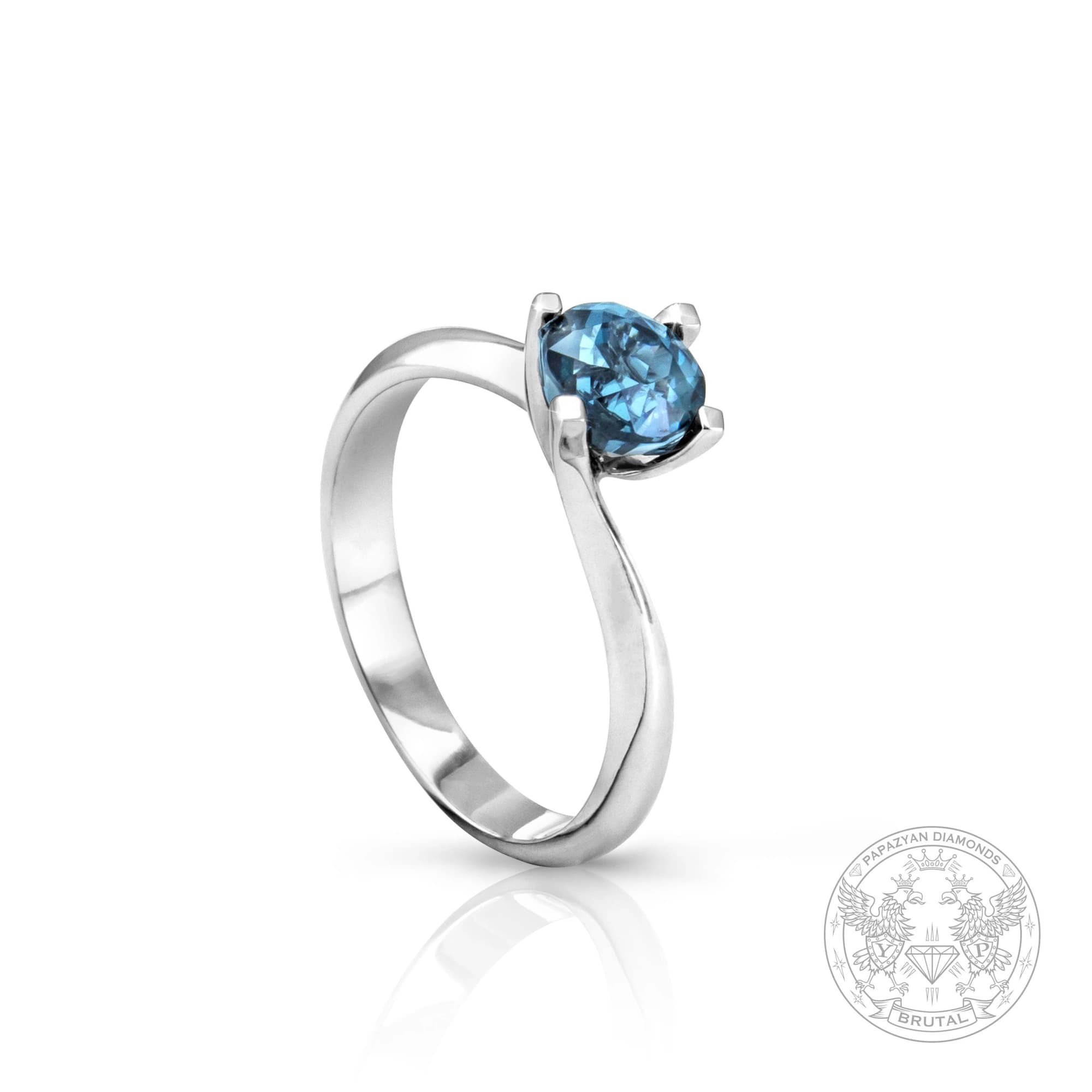 Годежен пръстен с шпинел 0,7 ct в бяло злато 585